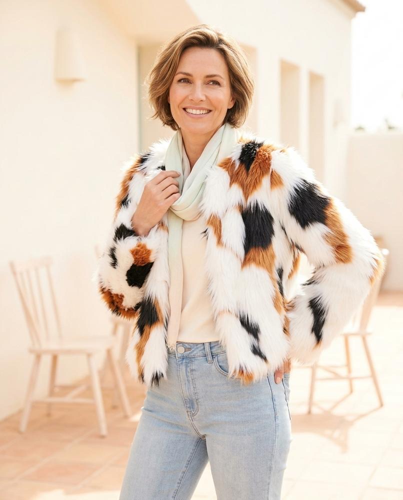 Fashion Bryant - Camel | Faux Fur Multicolored Jacket Women