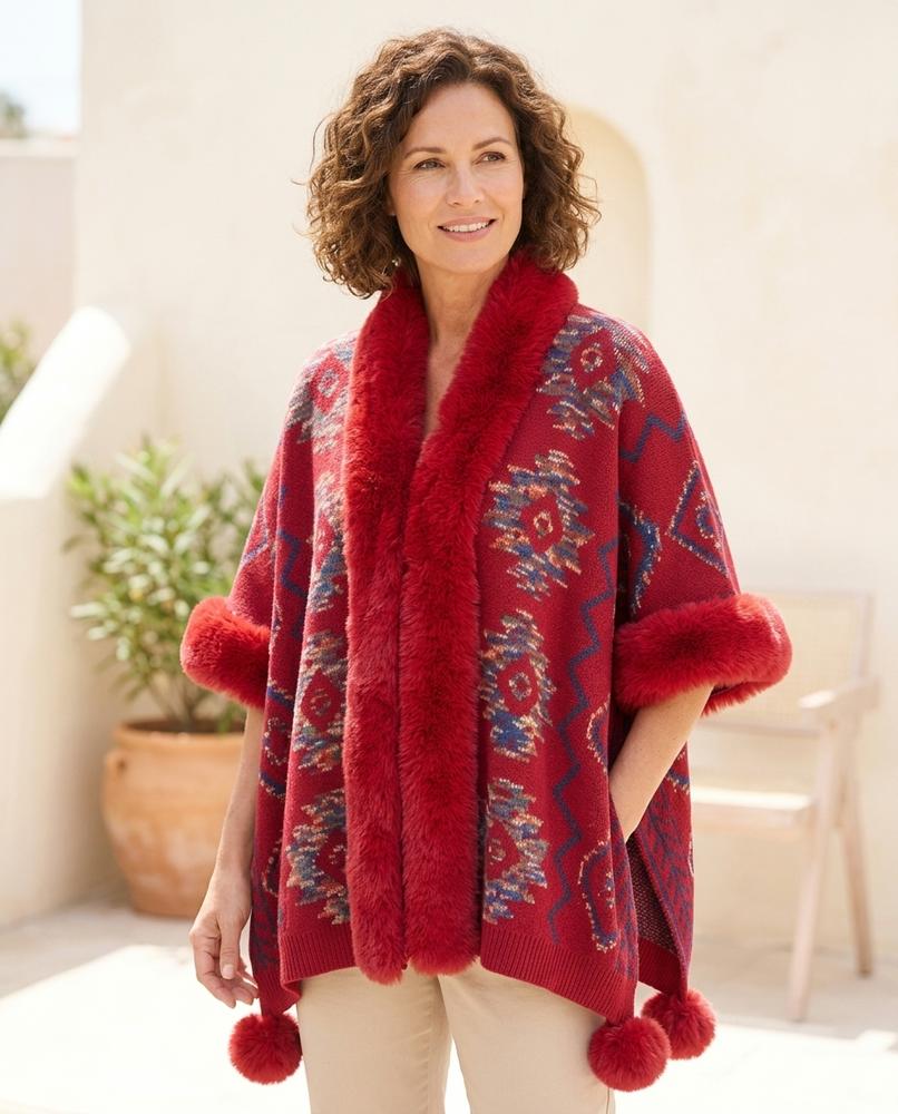 Fashion Bryant - Armar | Jacquard Faux-Fur Trimmed Knit Cardigan Women