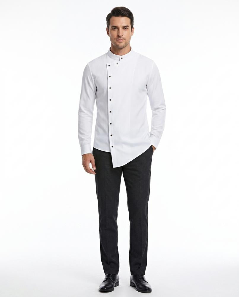 Fashion Bryant - Zemel | Asymmetrical Stand-Collar Shirt Men