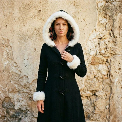 Fashion Bryant - Calev | Cable-Knit Hooded Knit Coat Women