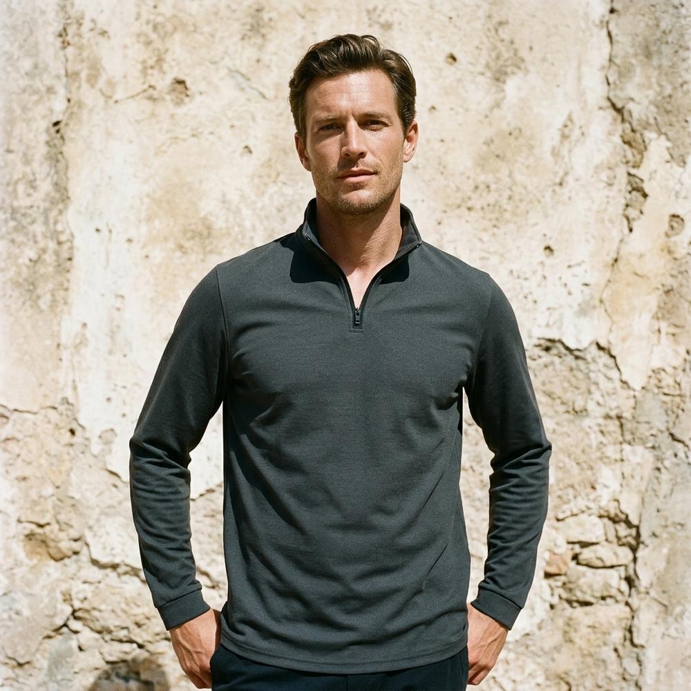 Fashion Bryant - Vinav | Quarter-Zip High-Collar Sweatshirt Men