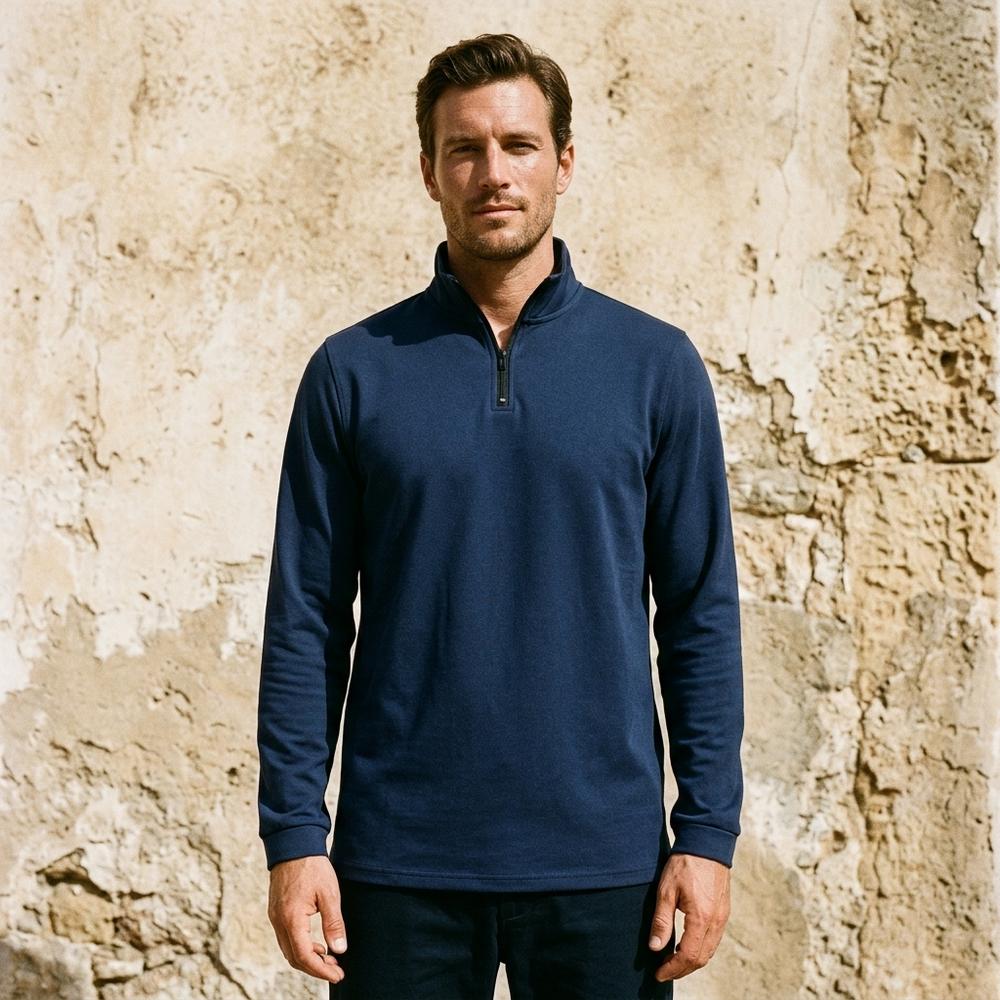Fashion Bryant - Vinav | Quarter-Zip High-Collar Sweatshirt Men