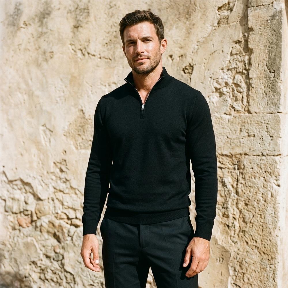 Fashion Bryant - Vinav | Quarter-Zip High-Collar Sweatshirt Men