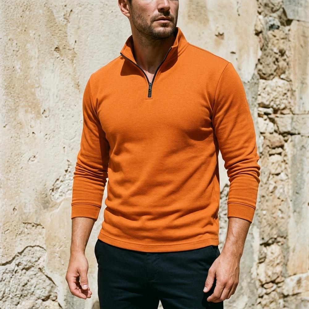 Fashion Bryant - Vinav | Quarter-Zip High-Collar Sweatshirt Men