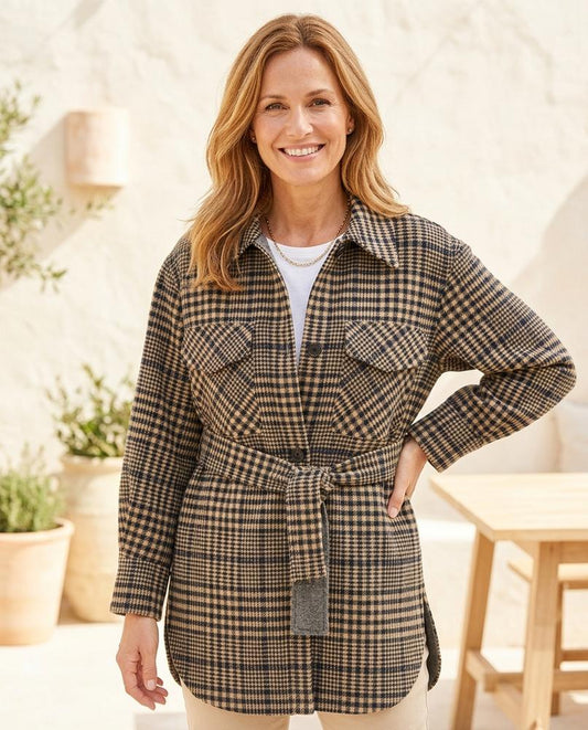 Fashion Bryant - Zetir | Plaid Belted Jacket Women