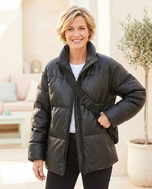 Fashion Bryant - Yodar | Quilted Faux-Leather Jacket Women