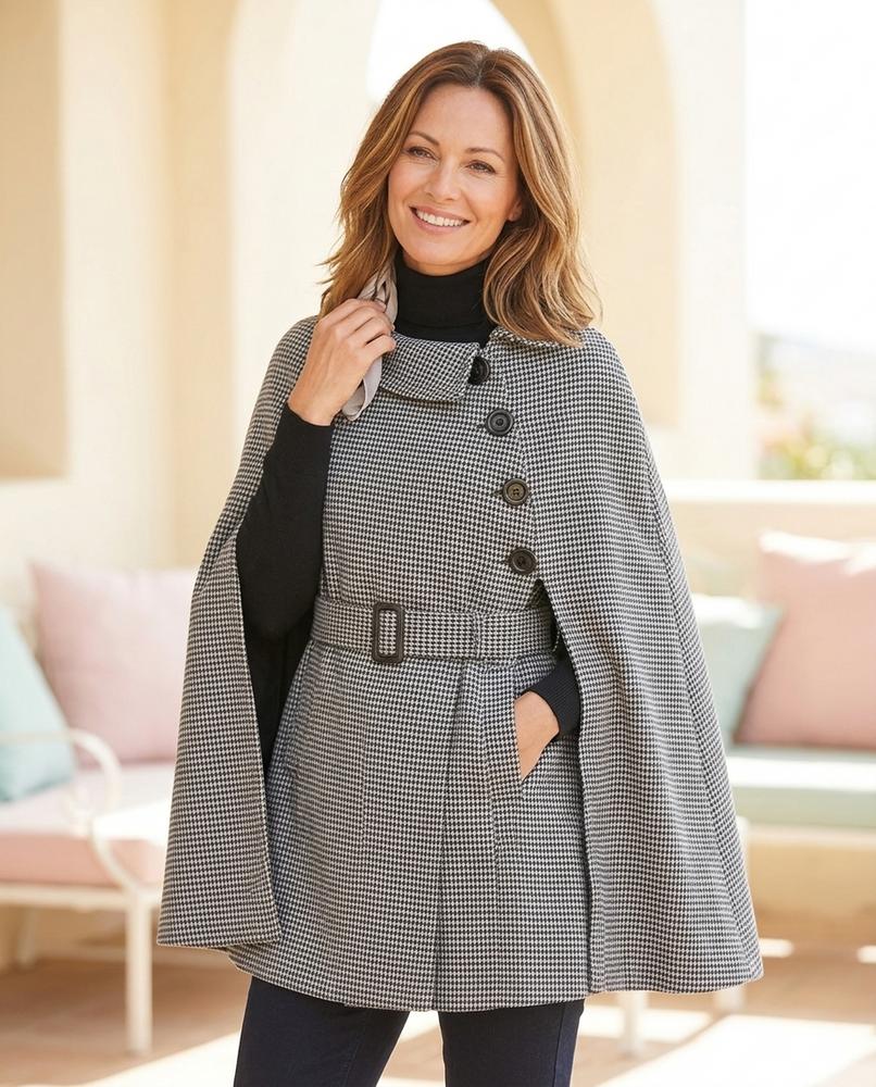 Fashion Bryant - Armer | Belted Houndstooth Coat Women