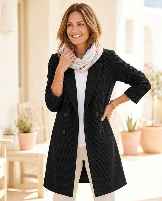 Fashion Bryant - Zaver | Ribbed Double-Breasted Coat Women