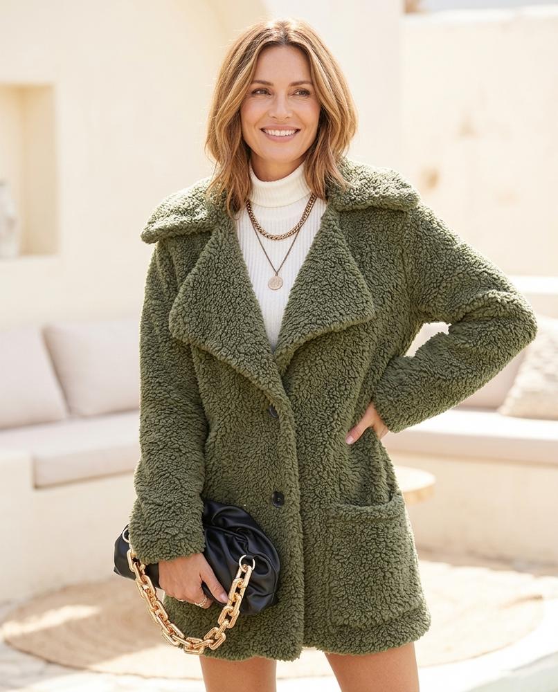 Fashion Bryant - Yolan | Textured Notched Lapel Coat Women