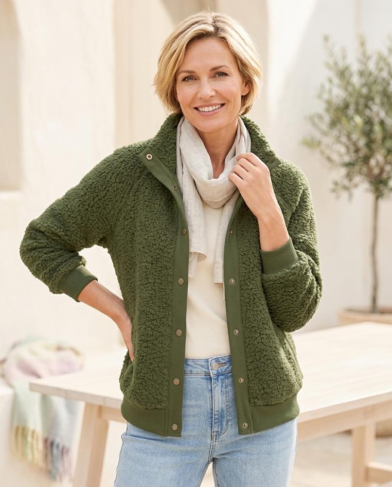 Fashion Bryant - Zerel | Textured Snap-Button Jacket Women