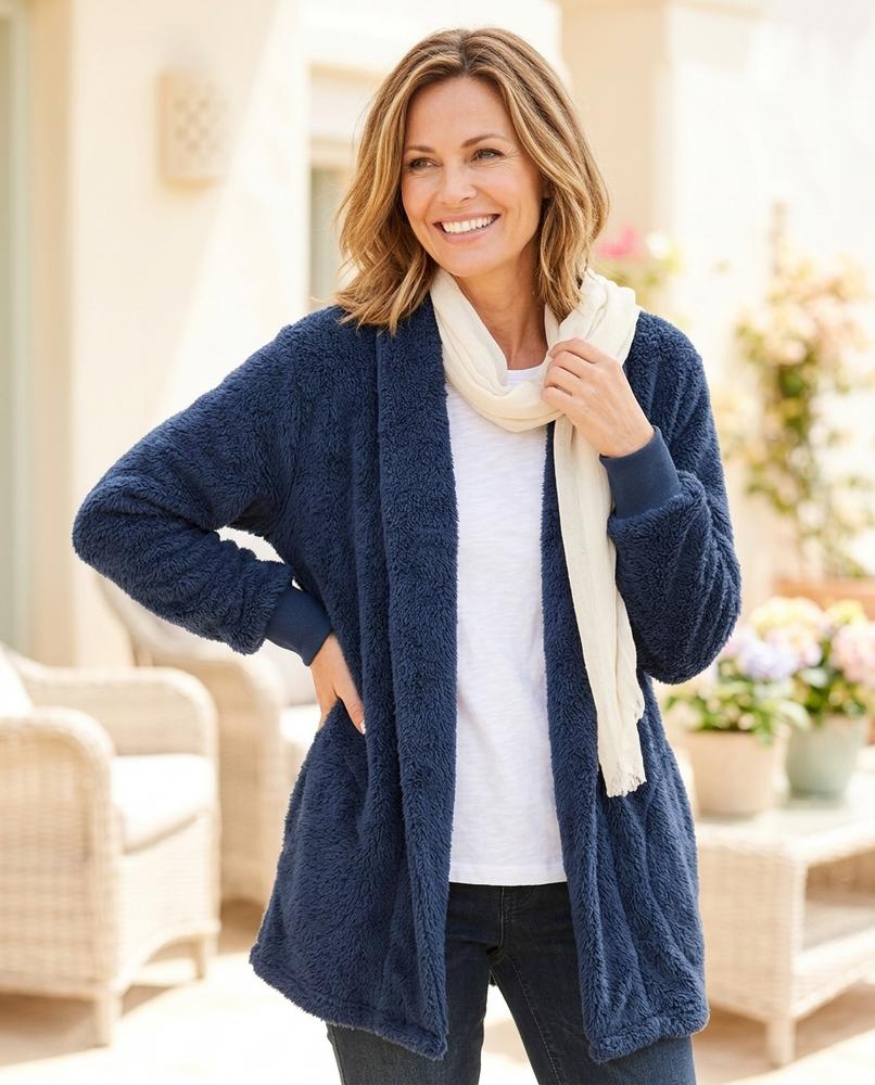 Fashion Bryant - Visin | Plush Open-Front Cardigan Women
