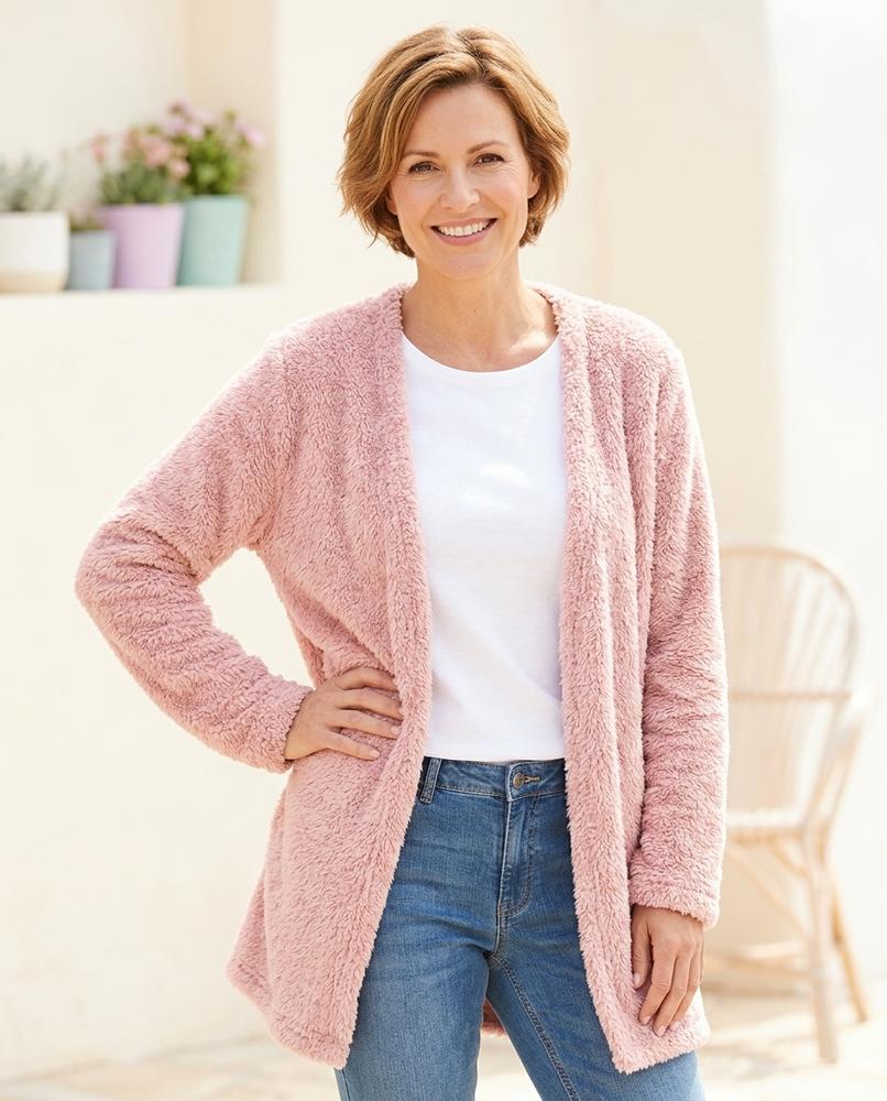 Fashion Bryant - Visin | Plush Open-Front Cardigan Women