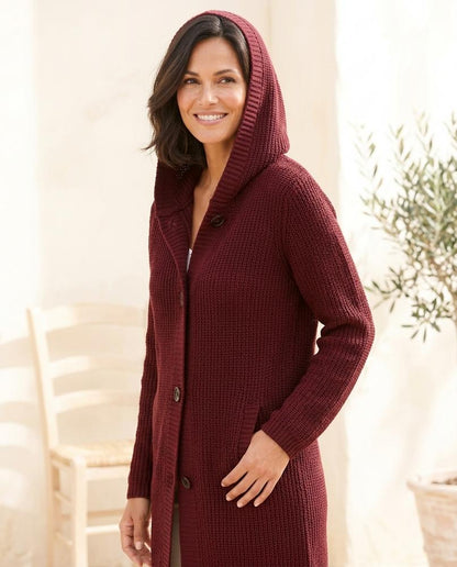 Fashion Bryant - Zaser | Hooded Button-Front Knit Cardigan Women