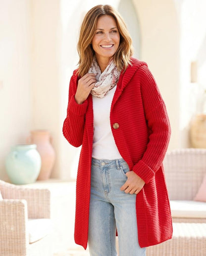 Fashion Bryant - Zaser | Hooded Button-Front Knit Cardigan Women