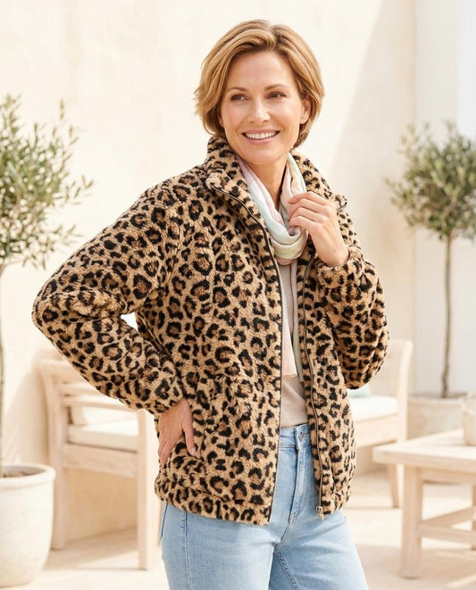 Fashion Bryant - Alnav | Leopard-Print Fleece Jacket Women