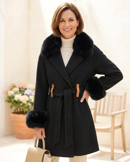 Fashion Bryant - Zemin | Fur-Trimmed Belted Coat Women