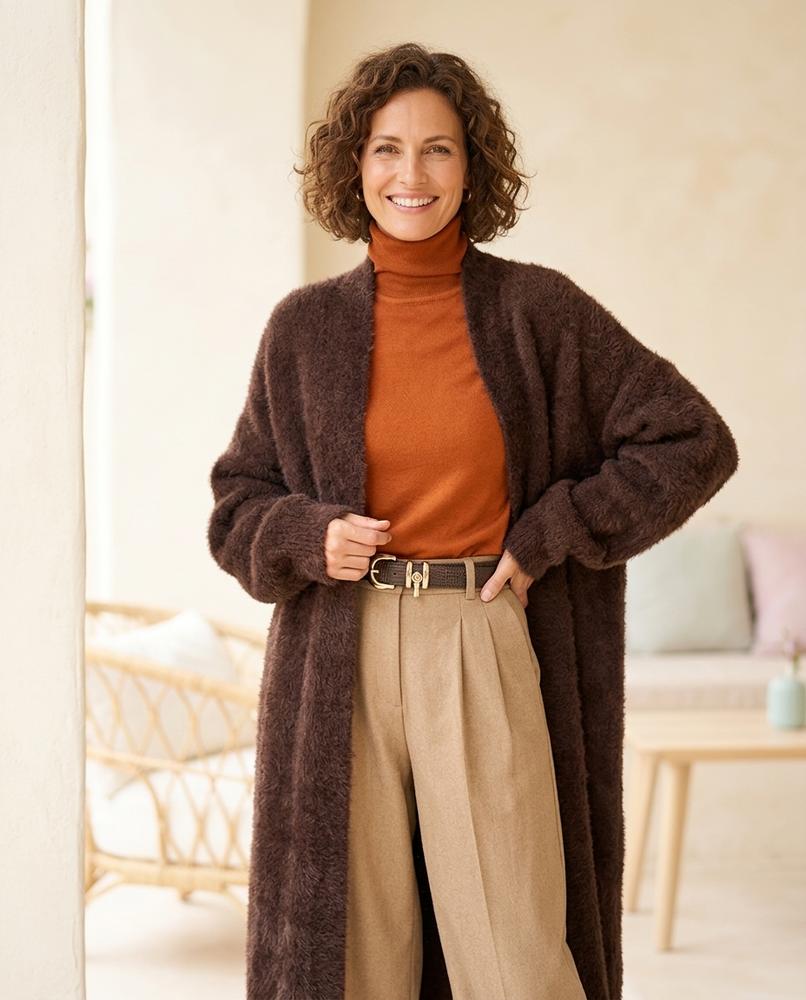 Fashion Bryant - Alram | Longline Open-Front Knit Cardigan Women