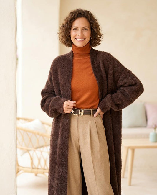 Fashion Bryant - Alram | Longline Open-Front Knit Cardigan Women