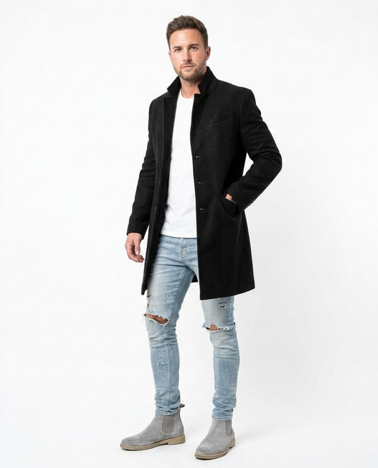 Fashion Bryant - Armon | Single-Breasted Stand-Collar Coat Men