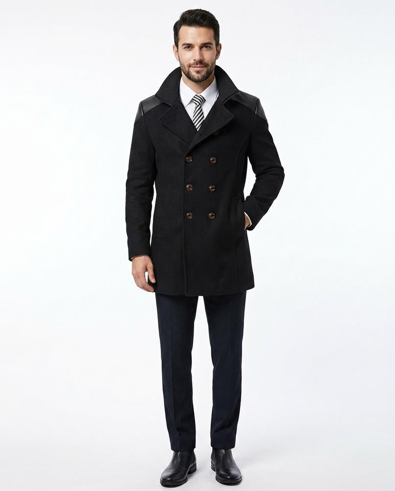 Fashion Bryant - Calom | Double-Breasted Shoulder-Patch Coat Men