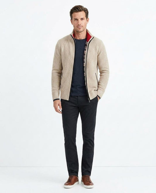Fashion Bryant - Altal | Zip-Up Lined Knit Cardigan Men
