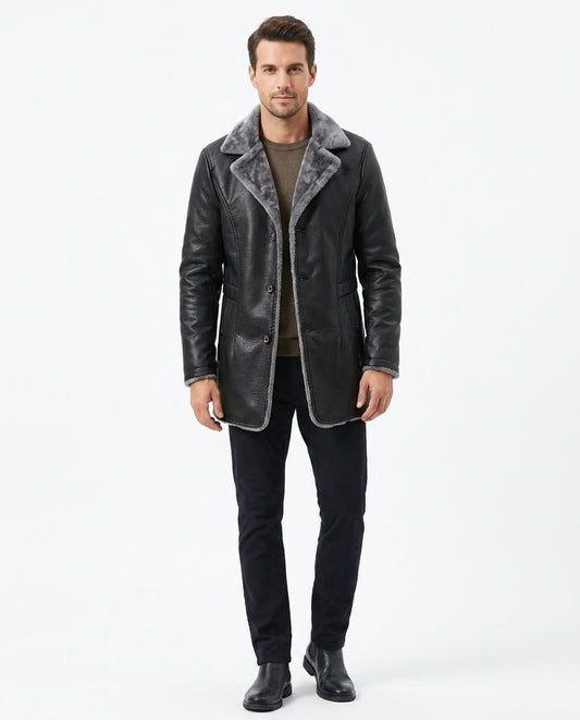 Fashion Bryant - Zavar | Lined Faux Leather Coat Men
