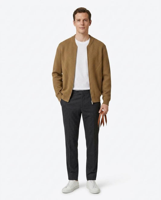 Fashion Bryant - Zeren | Textured Zip-Up Knit Cardigan Men