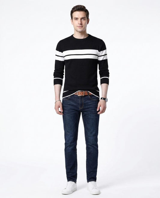 Fashion Bryant - Yonal | Striped Long-Sleeved Sweater Men