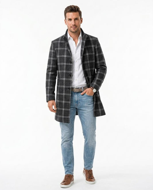 Fashion Bryant - Varev | Plaid Single-Breasted Coat Men
