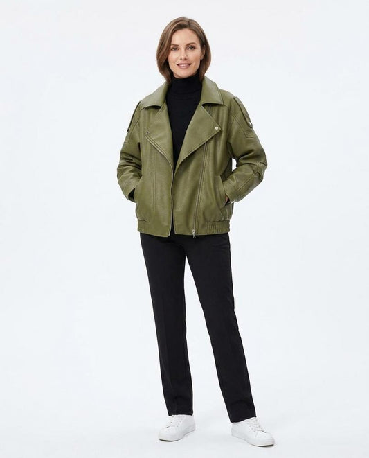 Fashion Bryant - Zaran | Faux Leather Oversized Leather Jacket Women