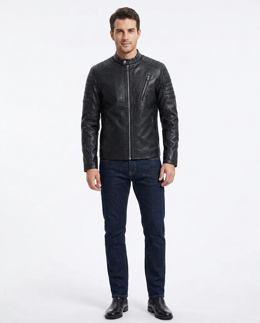 Fashion Bryant - Zaron | Faux Leather Quilted Leather Jacket Men