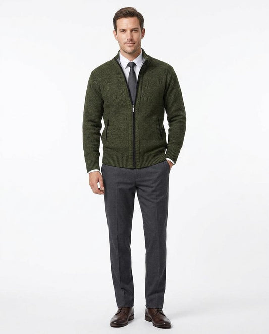 Fashion Bryant - Arrev | Zip-Up Structured Knit Cardigan Men