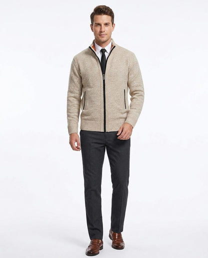 Fashion Bryant - Arrev | Zip-Up Structured Knit Cardigan Men