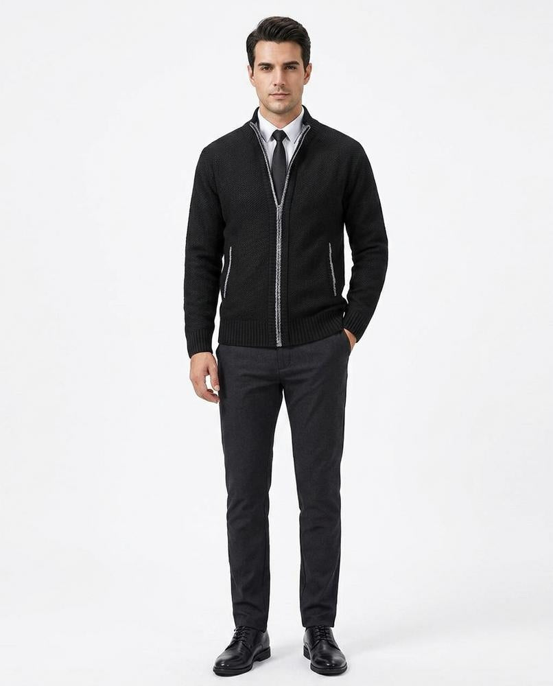 Fashion Bryant - Arrev | Zip-Up Structured Knit Cardigan Men