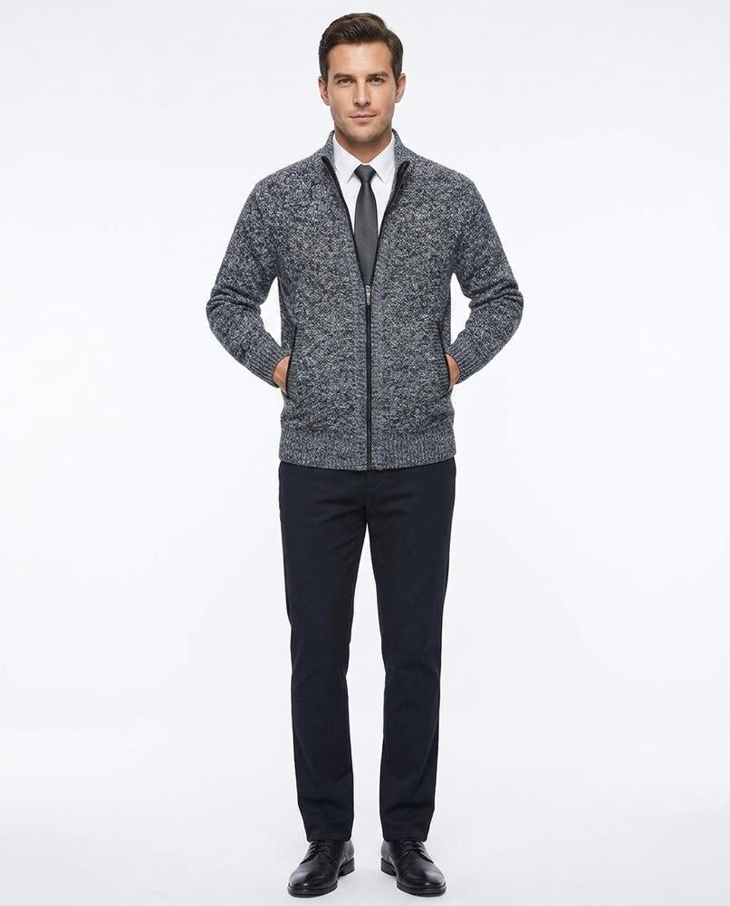 Fashion Bryant - Arrev | Zip-Up Structured Knit Cardigan Men