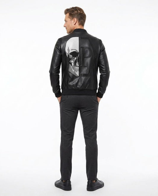 Fashion Bryant - Vever | Leather-Look Embellished Leather Jacket Men