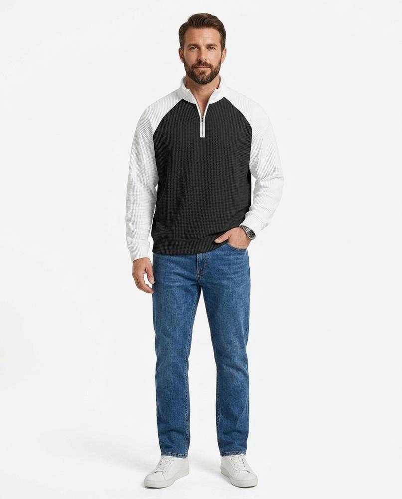 Fashion Bryant - Vilan | Waffle-Knit Two-Tone Sweater Men