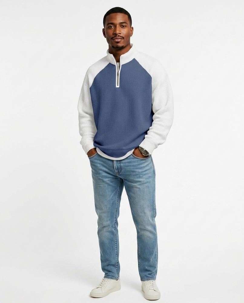 Fashion Bryant - Vilan | Waffle-Knit Two-Tone Sweater Men
