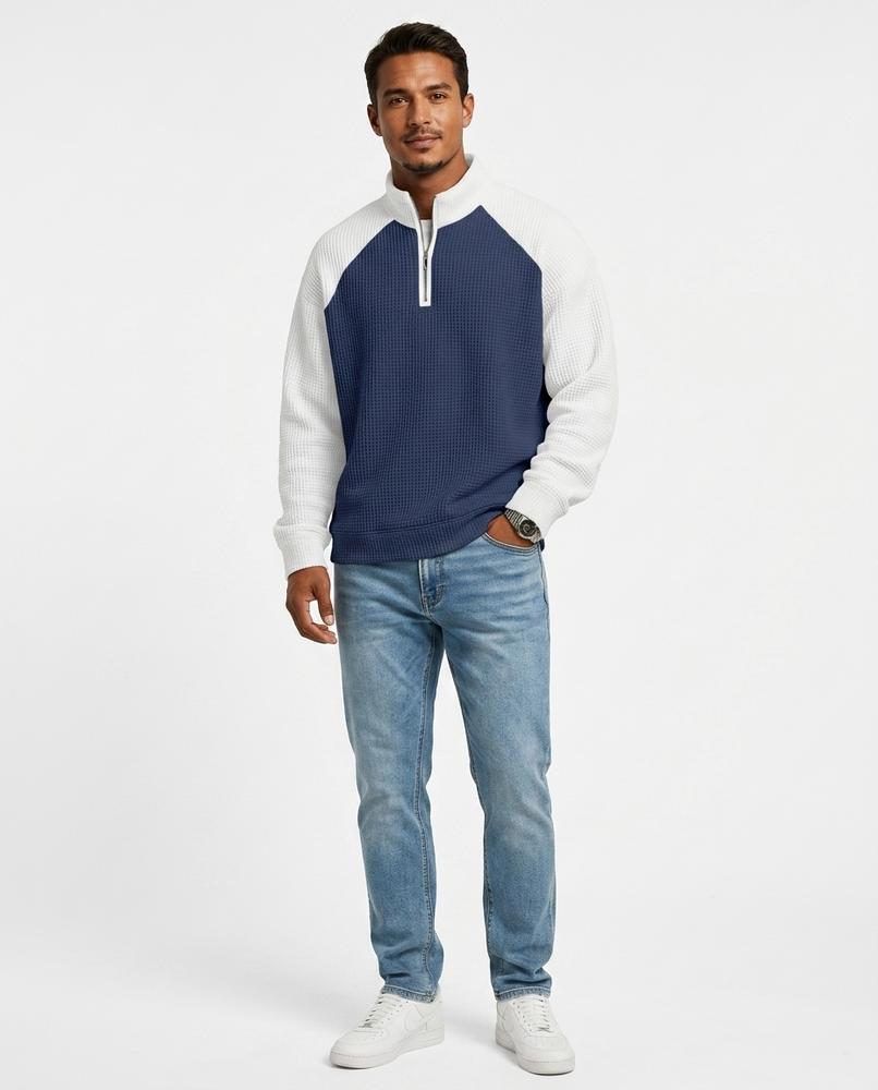 Fashion Bryant - Vilan | Waffle-Knit Two-Tone Sweater Men