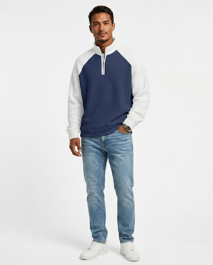 Fashion Bryant - Vilan | Waffle-Knit Two-Tone Sweater Men