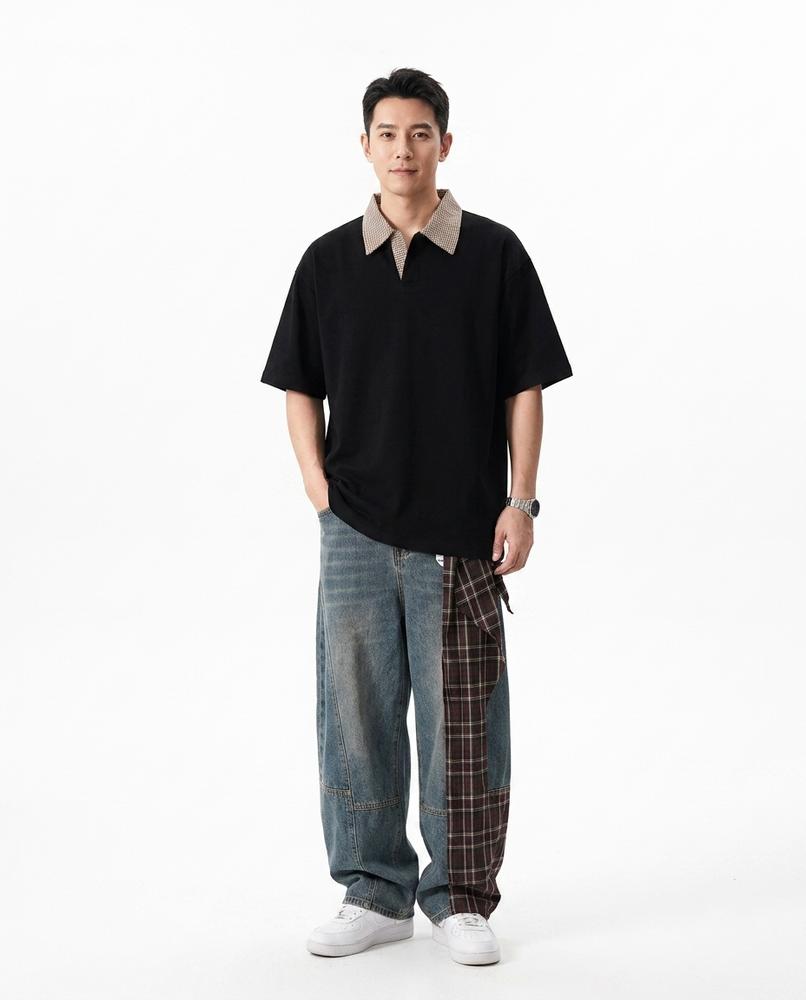 Fashion Bryant - Arnor | Contrast Collar Relaxed Fit Polo Shirt Men
