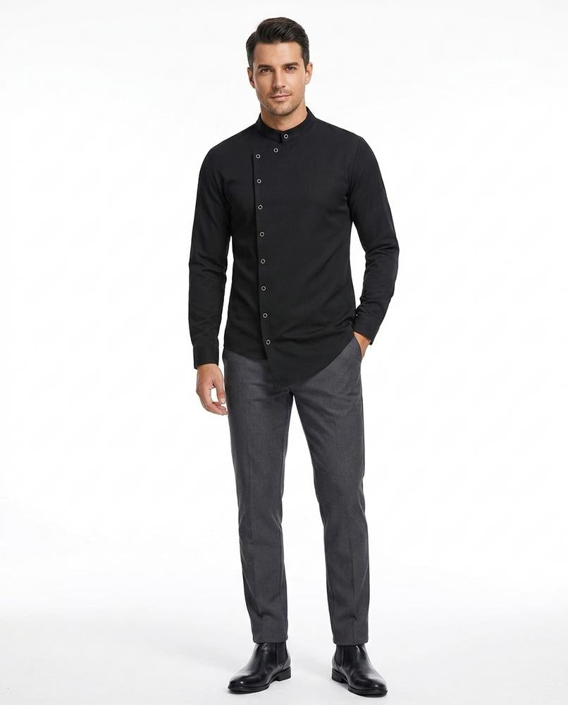 Fashion Bryant - Zemel | Asymmetrical Stand-Collar Shirt Men