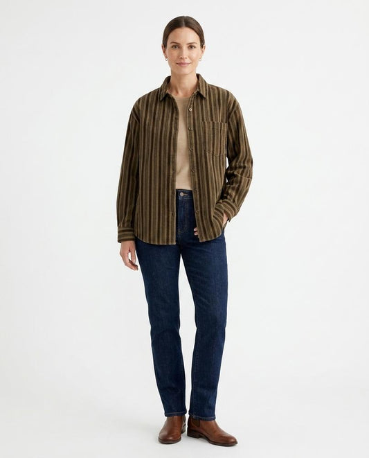 Fashion Bryant - Vilen | Striped Corduroy Shirt Women