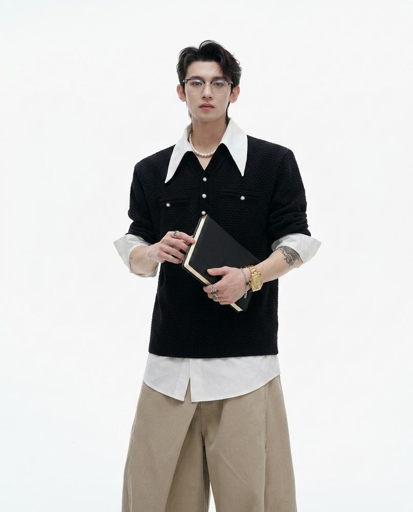 Fashion Bryant - Zenav | Textured Short-Sleeved Sweater Men