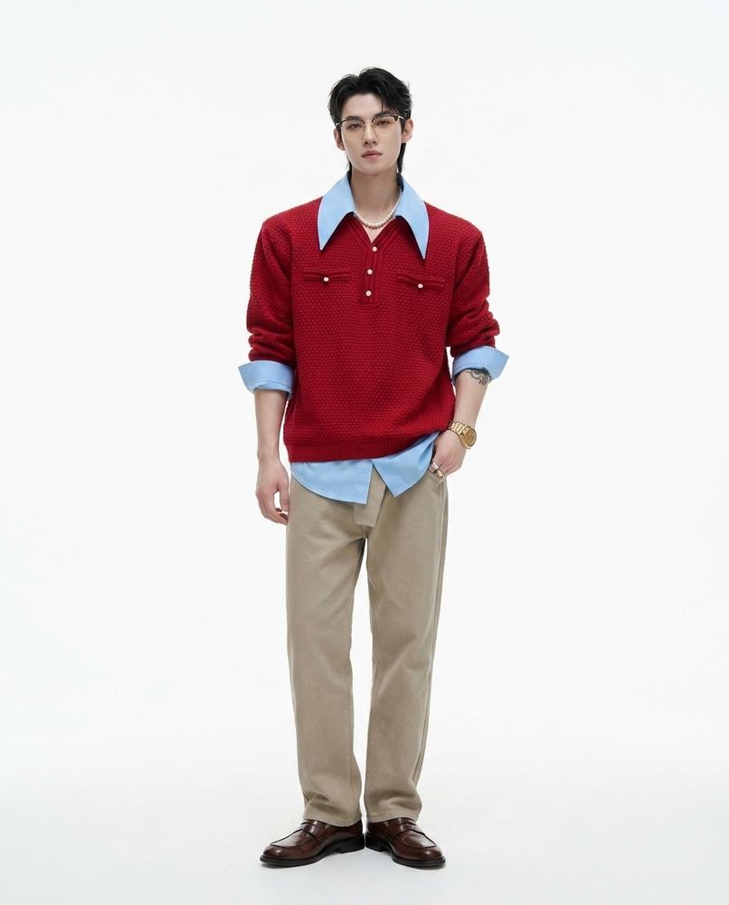 Fashion Bryant - Zenav | Textured Short-Sleeved Sweater Men