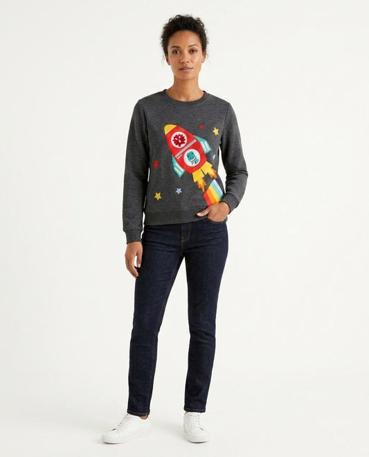 Fashion Bryant - Zaral | Appliquéd Long-Sleeved Sweatshirt Women